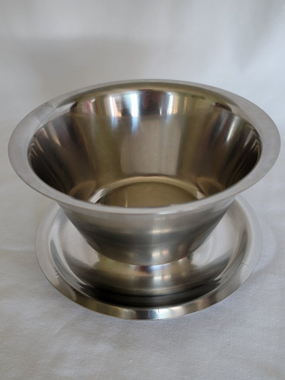 Raimond Gravy Boat Denmark Attached Tray Stainless Steel Vintage